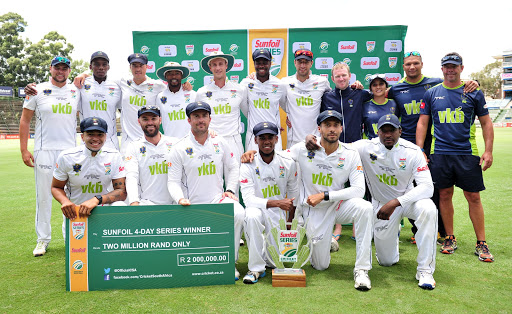 Knights winners of the Sunfoil Series 2016/17 during day 3 of the Sunfoil Series match between VKB Knights and Highveld Lions at Bidvest Wanderers Stadium on February 11, 2017 in Johannesburg, South Africa.
