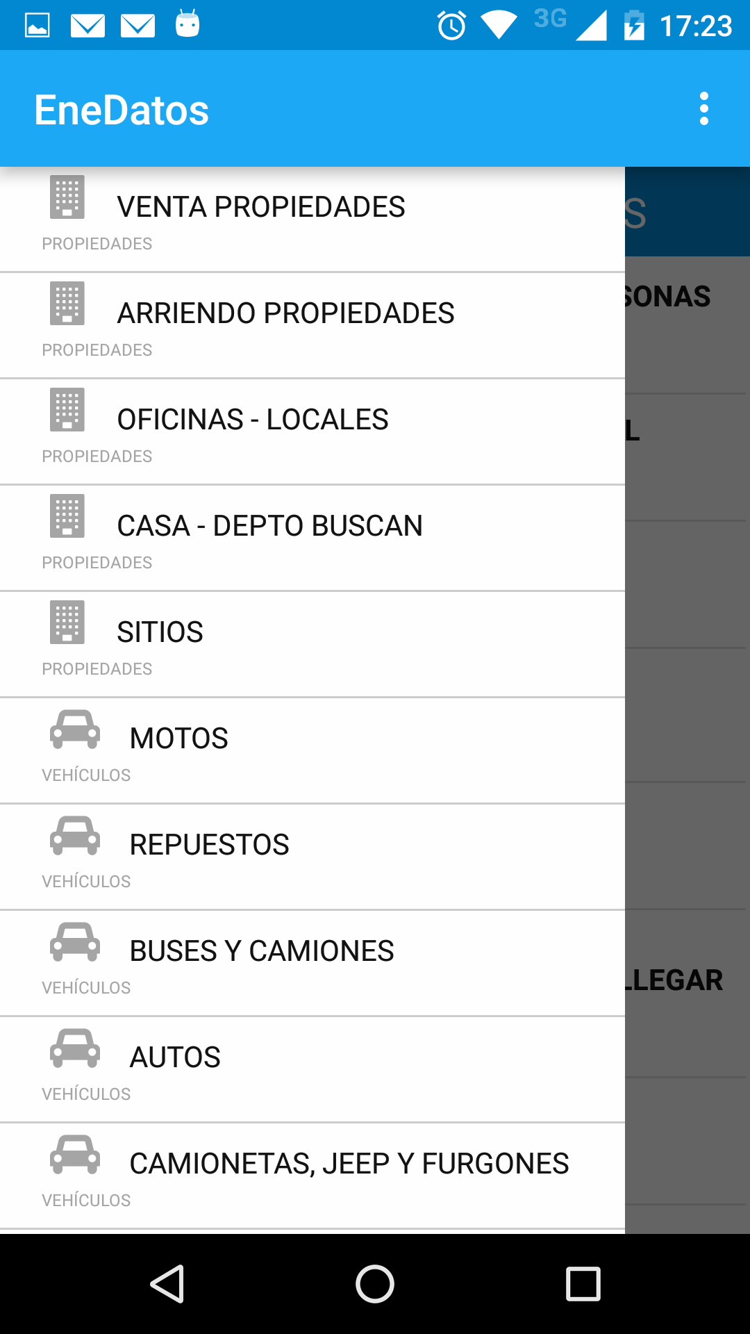 Android application EneDatos screenshort