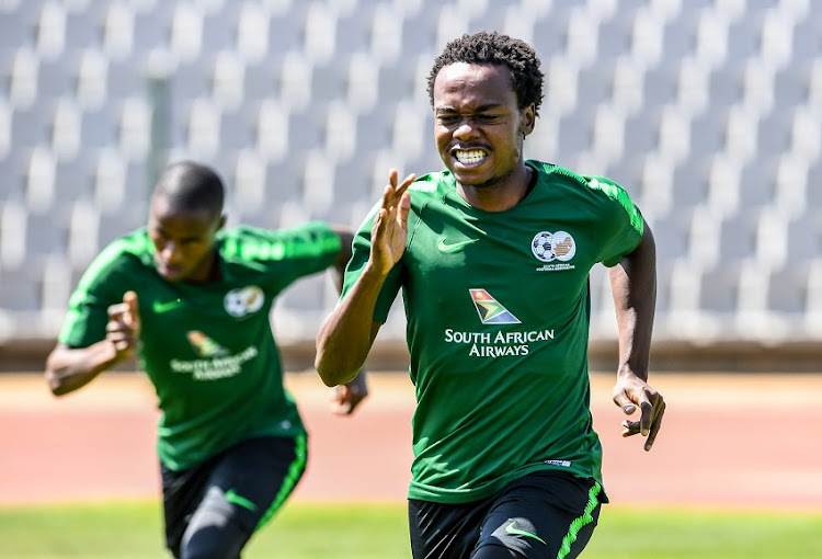 Percy Tau of Bafana Bafana during the Training Match between South Africa and Swallows FC at Dobsonville Stadium on September 04, 2019 in Johannesburg, South Africa.