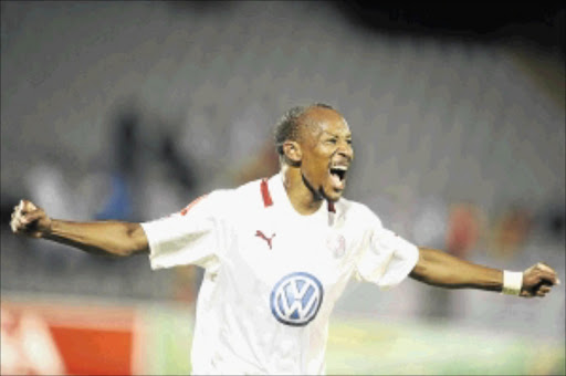 PROLIFIC: Katlego Mashego celebrates scoring a goal in the league match between Moroka Swallows and Platinum Stars at Dobsonville Stadium on December 19. Photo: Gallo Images