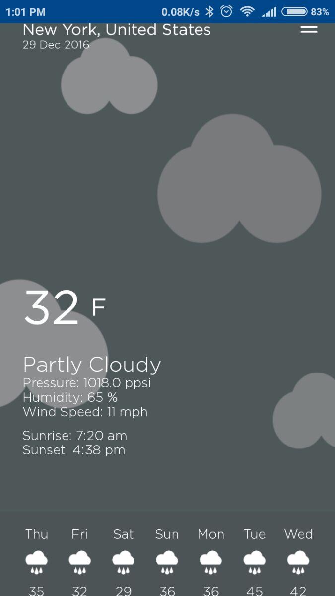 Android application Weather screenshort