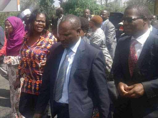Cord MPs march to Milimani law courts in Nairobi after addressing the press at Parliament buildings, following a session they walked out of, December 22, 2016. CAROL MAINA