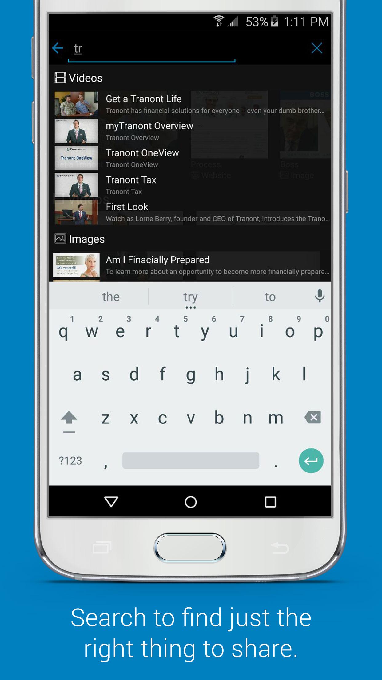 Android application TranontBuilder screenshort