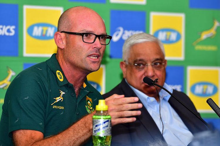 Newly appointed head coach Jacques Nienaber during the Springbok coaching staff announcement media conference at Southern Sun Pretoria on January 24, 2020 in Pretoria, South Africa.