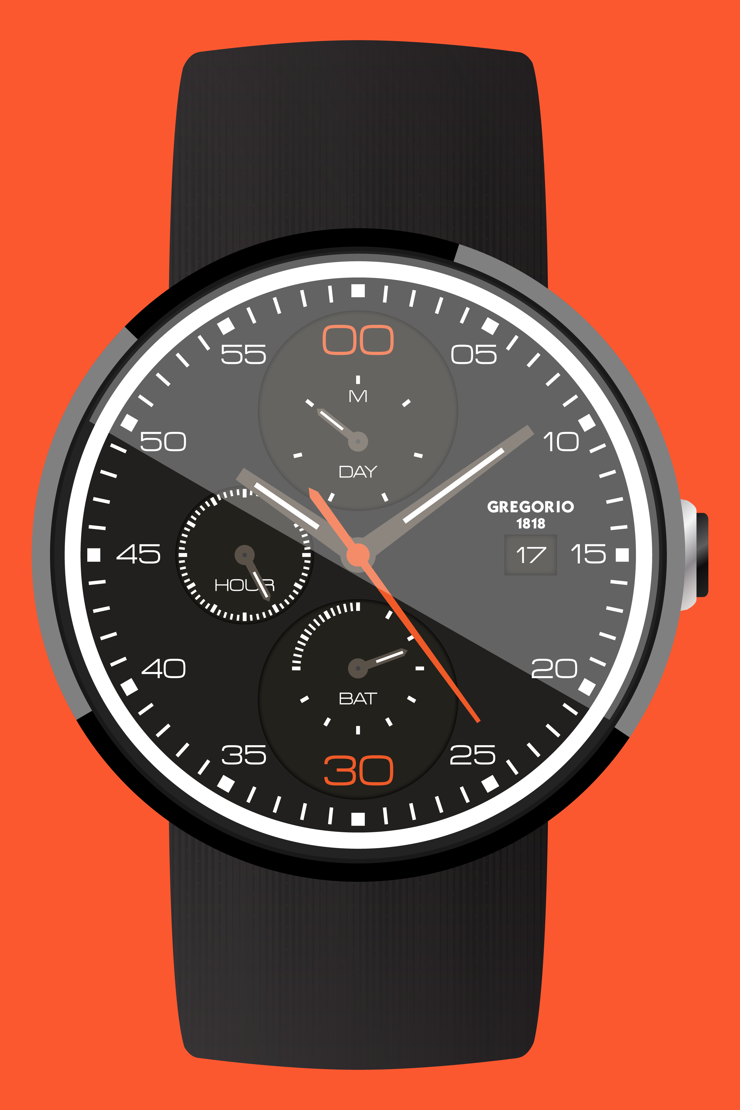 Android application Gregorio - Round Watch Face screenshort