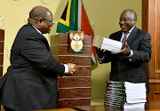 President Cyril Ramaphosa formally received the fifth and final state capture report from chief justice Raymond Zondo  during a handover ceremony at the Union Buildings in Pretoria last week. File photo. 