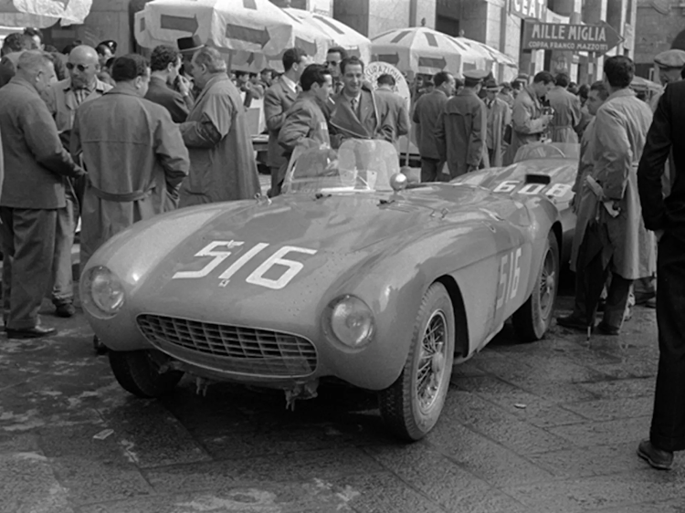 The Ferrari 500 Mondial Spider in its glory days.