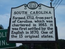 NORTH CAROLINA / Colonized, 1585-87, by first English settlers in America; permanently settled c. 1650; first to vote readiness for independence, Apr. 12, 1776 b/w SOUTH CAROLINA / Formed in 1712...