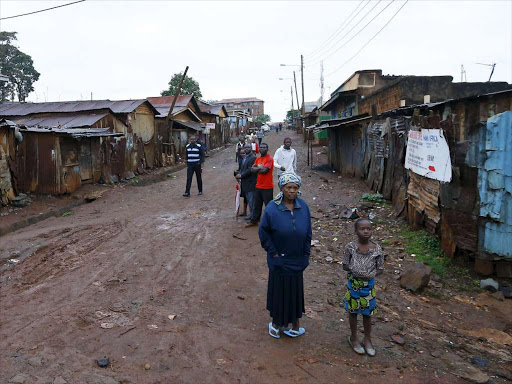 A general view of Kangemi slums.More than 50 families were on Friday left homeless in Kangemi after the area assistant chief allegedly led the demolition of houses over brewing of illicit liquor.Photo/File