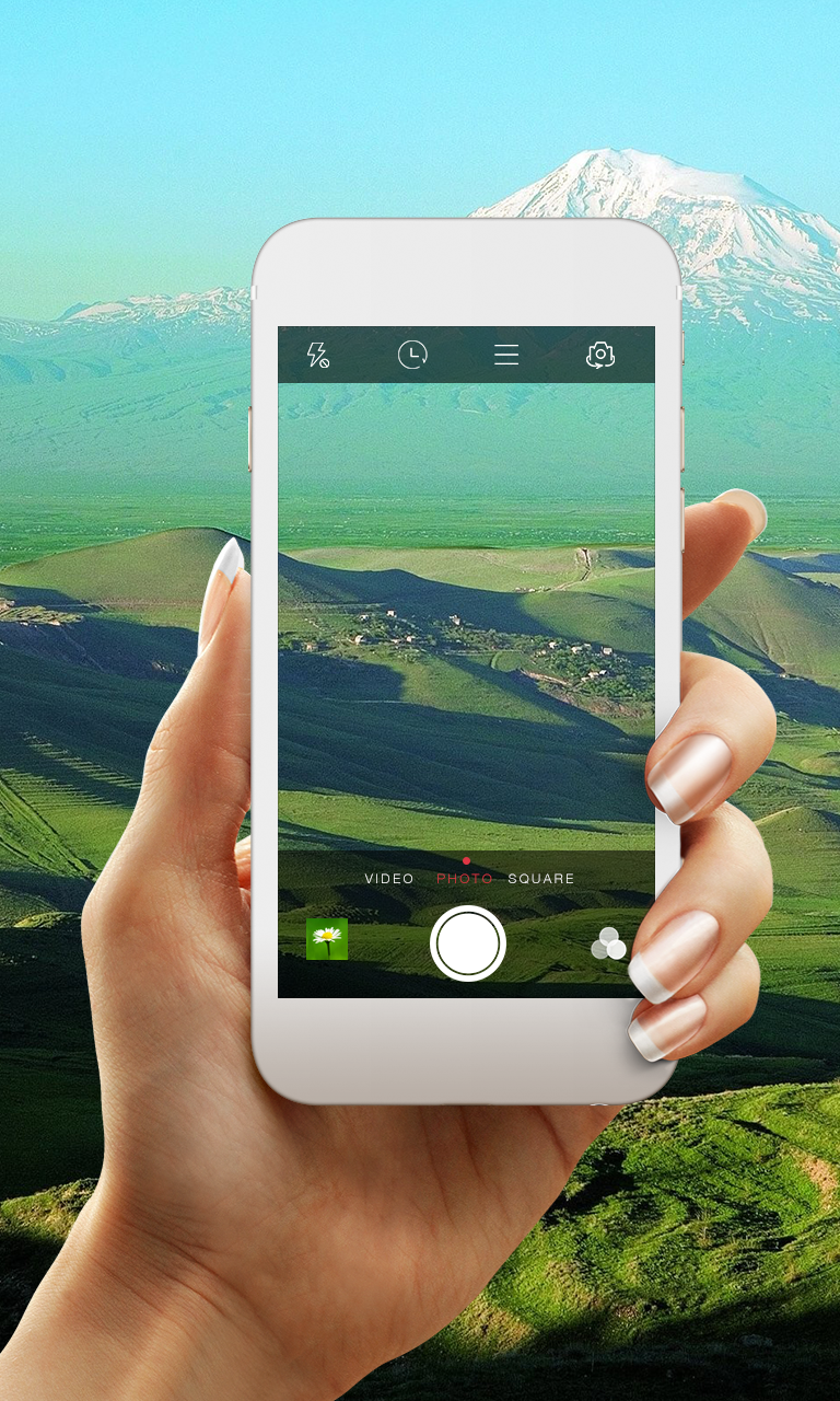 Android application Camera with style of iOS 9 screenshort