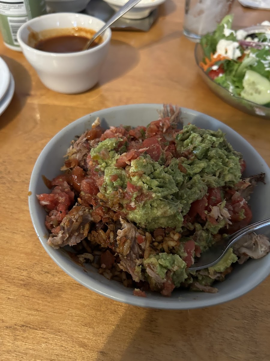 Barbacoa bowl with pulled pork was fantastic.