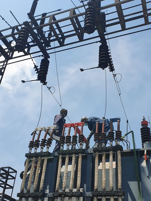 City Power teams are working on the Robertsham substation after a fire on Monday.