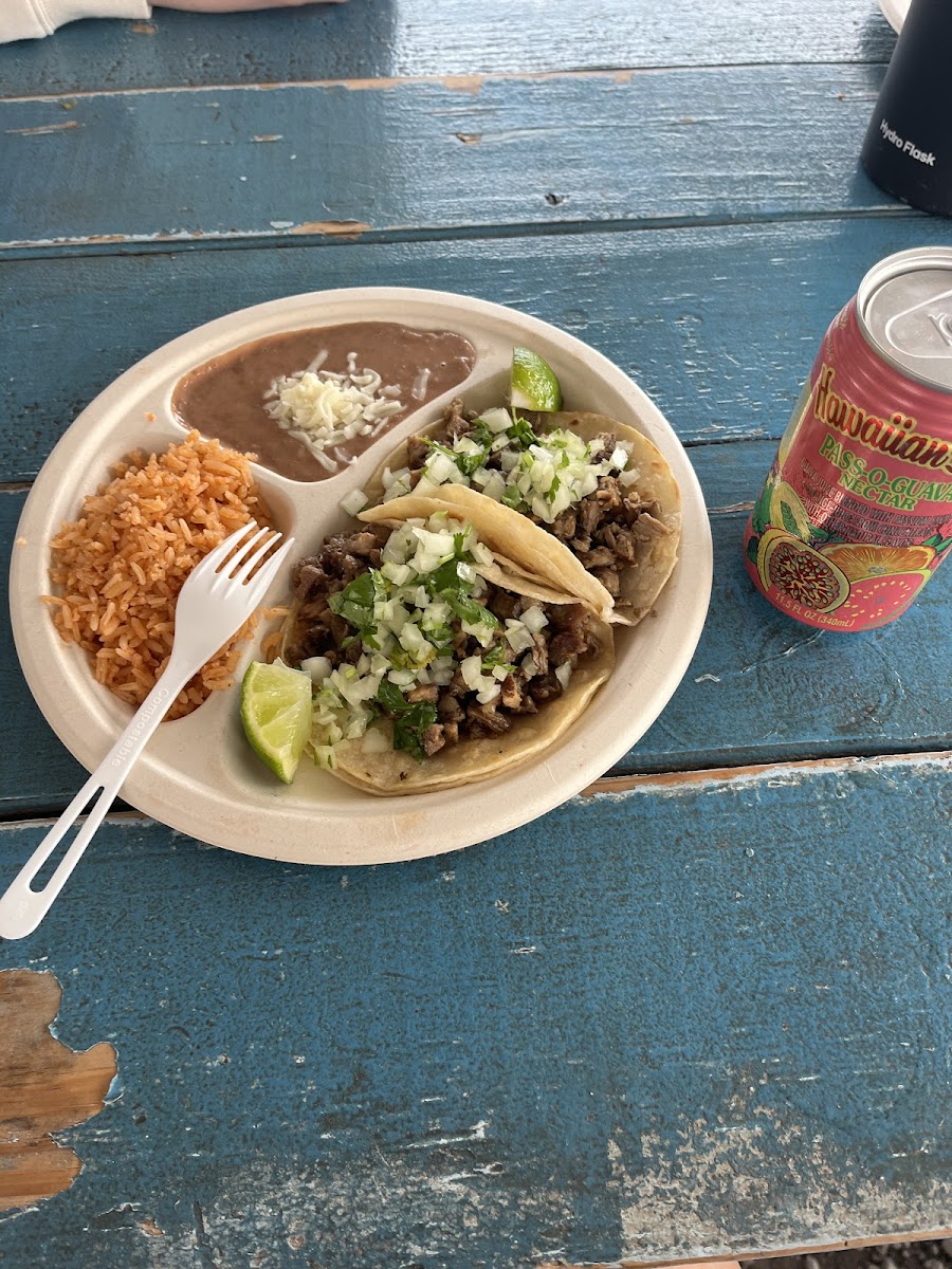 Steak tacos plate