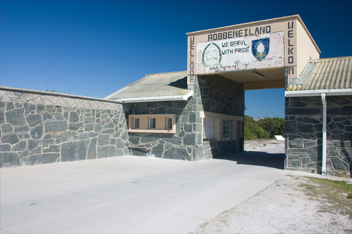The entrance to Robben Island Prison where Nelson Mandela was held captive for years.