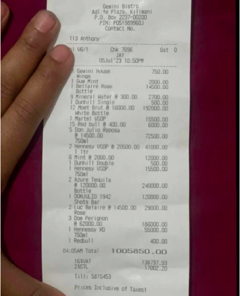 Finance Bill for who - See this astounding Sh1mil clubbing bill