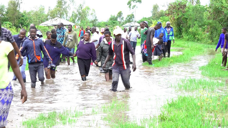 Kobura ward residents affected by floods within Nyando subcounty, Kisumu