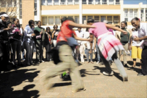 TOYI-TOYI: Nursing students at the Chris Hani Baragwanath Nursing College demonstrate on the college's premises yesterday. PHOTO: VATHISWA RUSELO