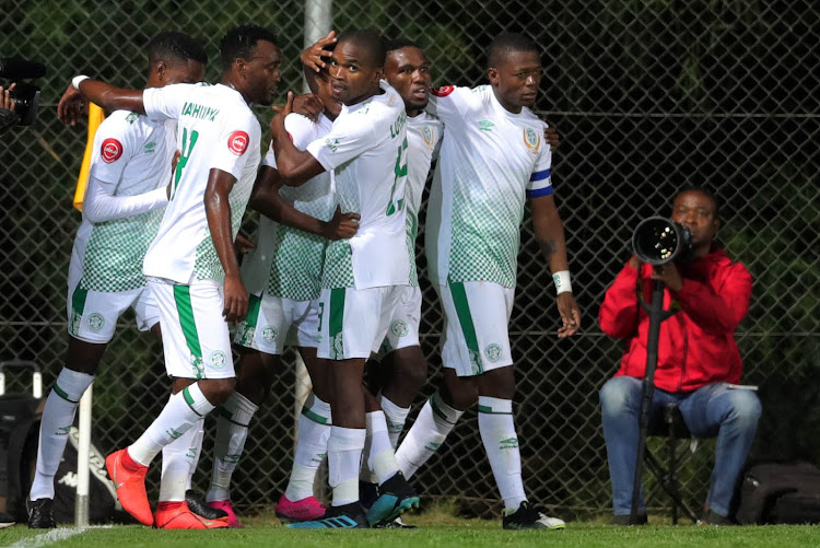 Menzi Masuku of Bloemfontein Celtic celebrates goal with teammates during the Absa Premiership 2019/20 match between Bidvest Wits and Bloemfontein Celtic at Bidvest Stadium, Johannesburg, on 15 January 2020.