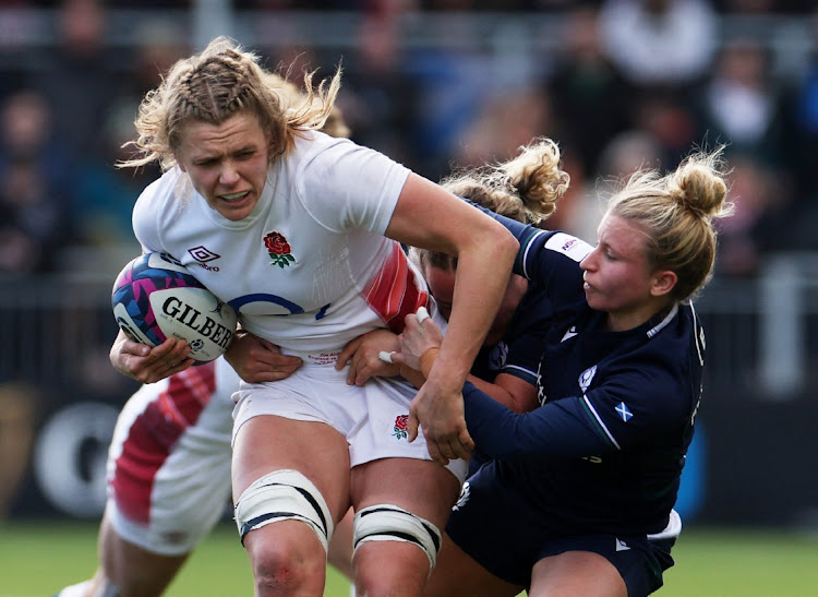 England's Zoe Aldcroft in action against Scotland at Hive Stadium in Edinburgh, Scotland, April 13 2024. Picture: REUTERS/Russell Cheyne