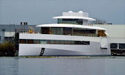 A file photo taken on October 29, 2012 shows the yacht ordered by Apple's late founder Steve Jobs and designed by French Philippe Starck's Ubik company at the De Vries shipyard in Aalsmeer.