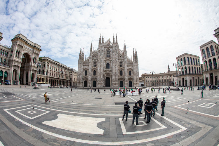 View of Piazza Duomo in Milan, Italy, on May 4, during phase 2 of the lockdown.