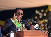 Zimbabwe President Emmerson Mnangagwa speaks during his inauguration at the National Sports Stadium in Harare, Zimbabwe, September 4, 2023. File photo