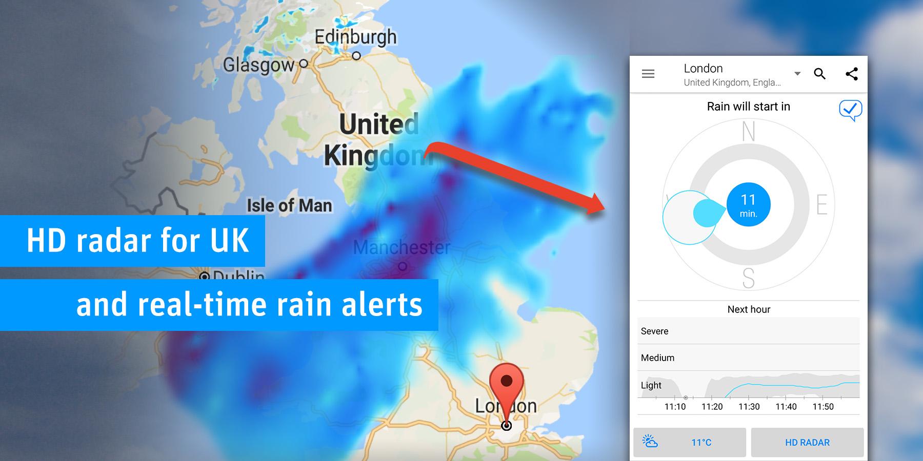 Android application RainToday - HD Radar screenshort