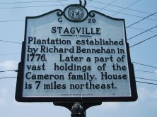 Plantation established by Richard Bennehan in 1776. Later a part of vast holdings of the Cameron family. House is 7 miles northeast.Plaque via North Carolina Highway Historical Marker Program, and...