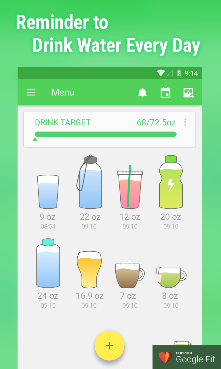 Android application Water Drink Reminder screenshort