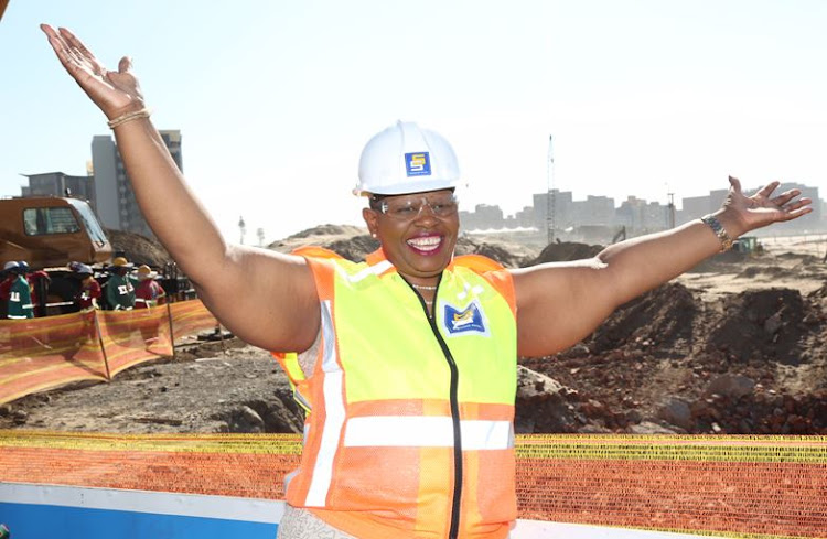 Durban Mayor Zandile Gumede sod turning at the official launch of the new Point waterfront and promenade on March 27 , 2018.