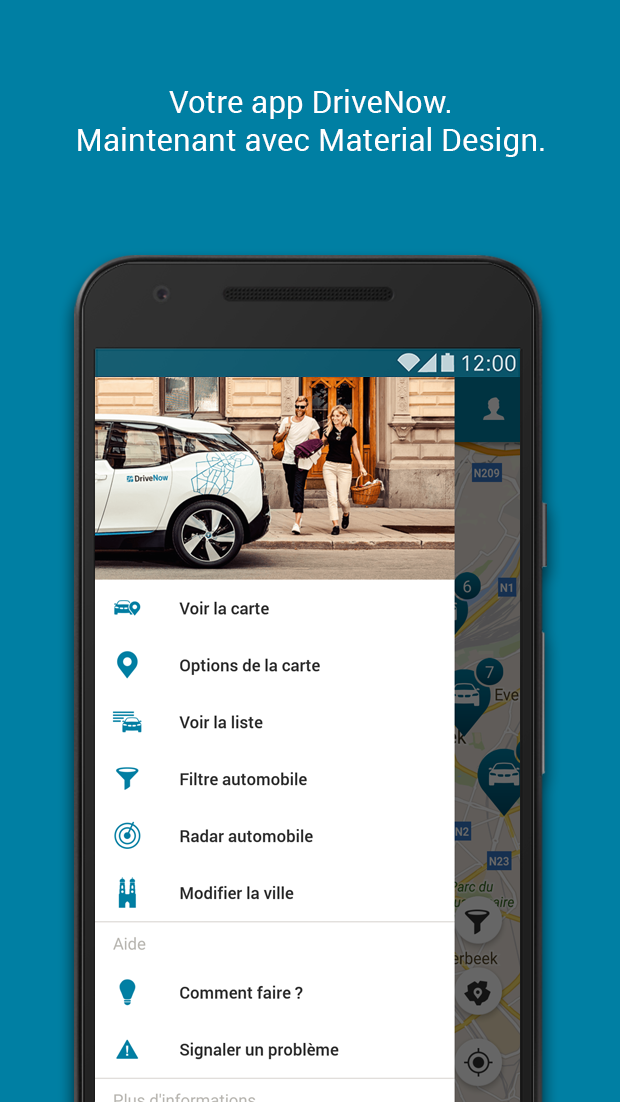 Android application DriveNow Carsharing screenshort