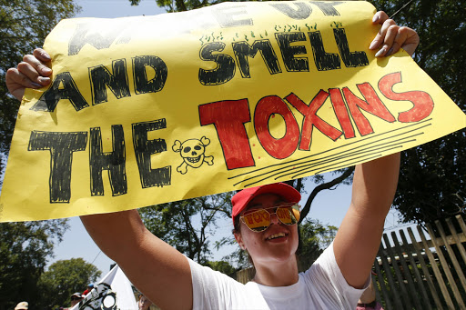 Close to 1500 people took to the streets of the upmarket Hillcrest area of Durban on Saturday against a "toxic" landfill site they say is making them sick. Pictures Credit: ROGAN WARD
