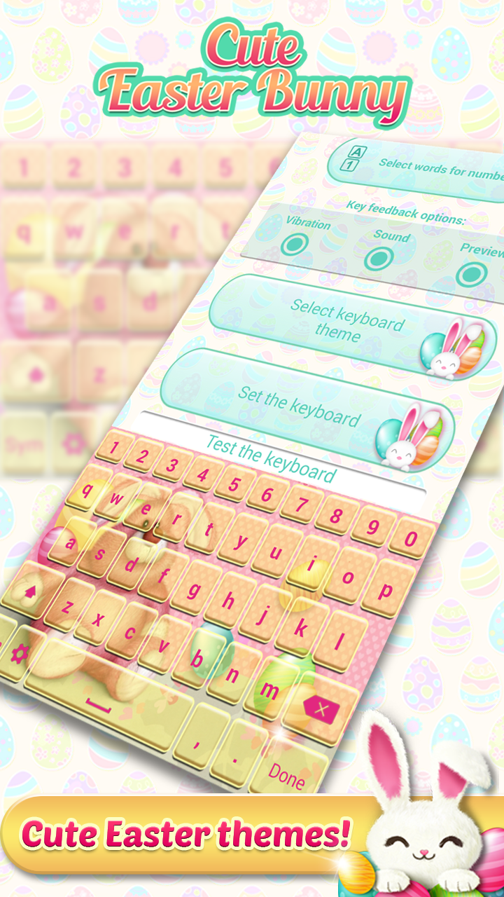 Android application Cute Easter Bunny Keyboard screenshort