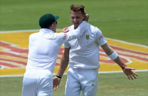 Dale Steyn of South Africa celebrates another wicket during day 4 of the 1st Test match between South Africa and West Indies at SuperSport Park on December 20, 2014 in Pretoria, South Africa. (Photo by Duif du Toit/Gallo Images)