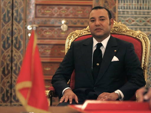 Morocco King Mohamed VI attends a signing ceremony at the Royal Palace in Marrakech
