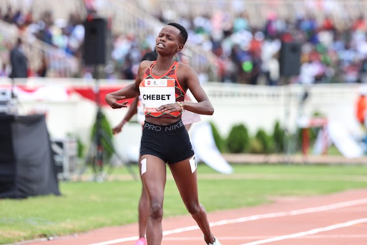 Mercy Chebet during the Absa Kip Keino Classic, at the Nyayo National Stadium on April 20, 2024