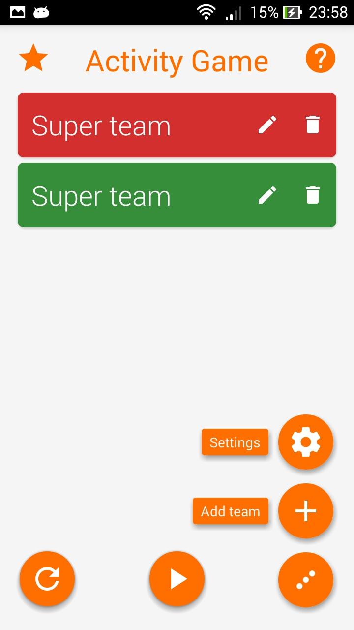 Android application Activity Game screenshort