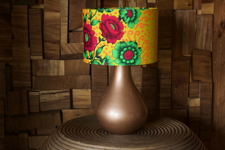 Bright and colourful Tsonga lamp.
