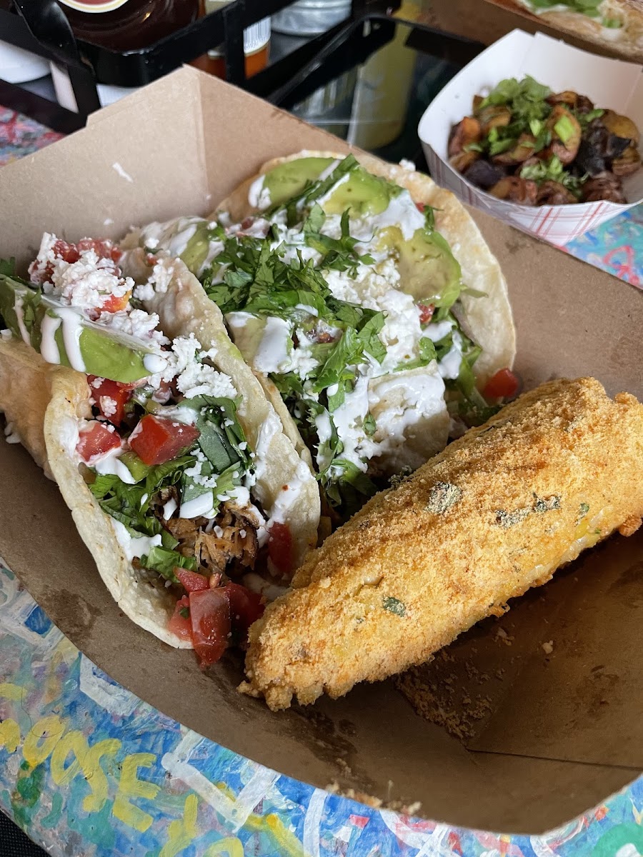 Pulled Pork Tacos with Elote Mexican Cob Corn