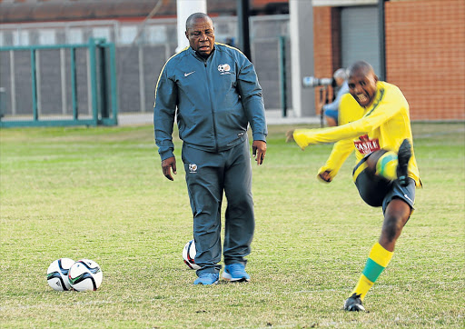 LOSING SLEEP: Bafana Bafana coach Shakes Mashaba is worried about facing Gambia without a prolific striker in Durban tomorrow Picture: GALLO IMAGES