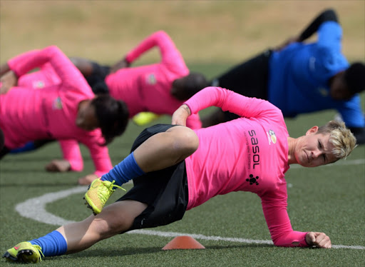 Janine van Wyk during the South African Womens soccer team training session at Nike Training Centre on August 20, 2014 in Soweto, South Africa.