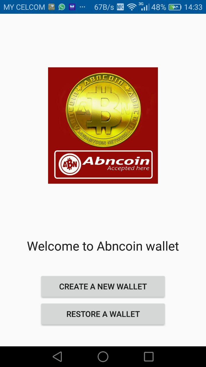 Android application ABNCOIN screenshort