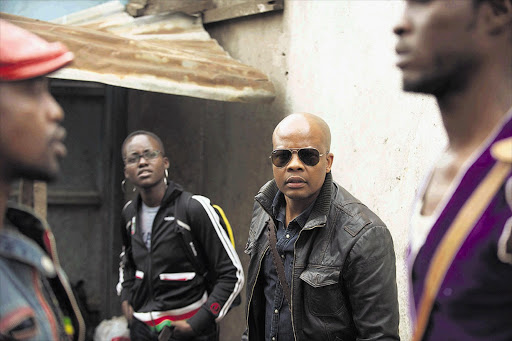 Teboho Mahlatsi, with sunglasses, on location in Nairobi during a rehearsal for the TV series Shuga: Love, Sex and Money Picture: MTV NETWORKS AFRICA