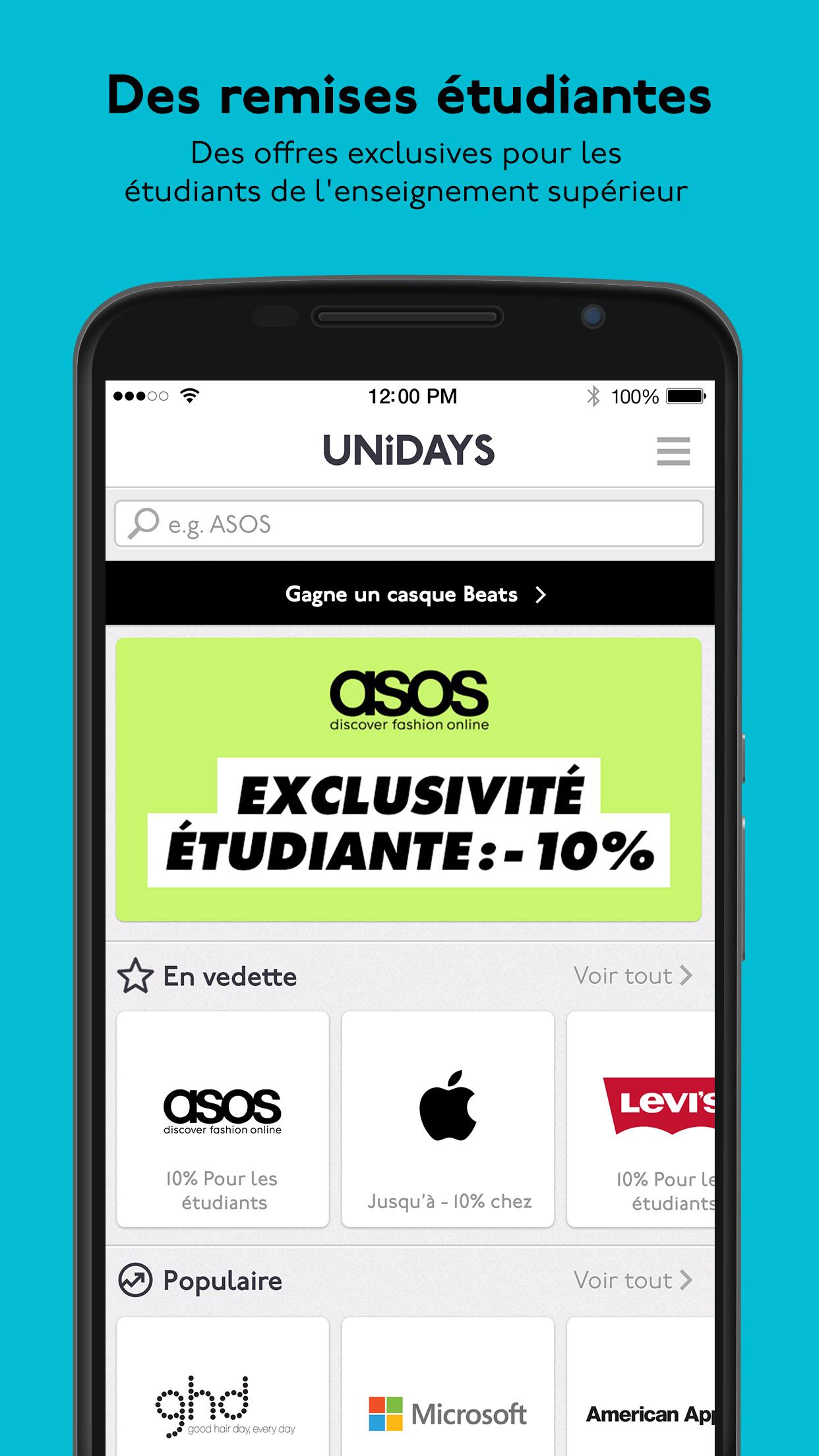 Android application UNiDAYS: Student Shopping App screenshort