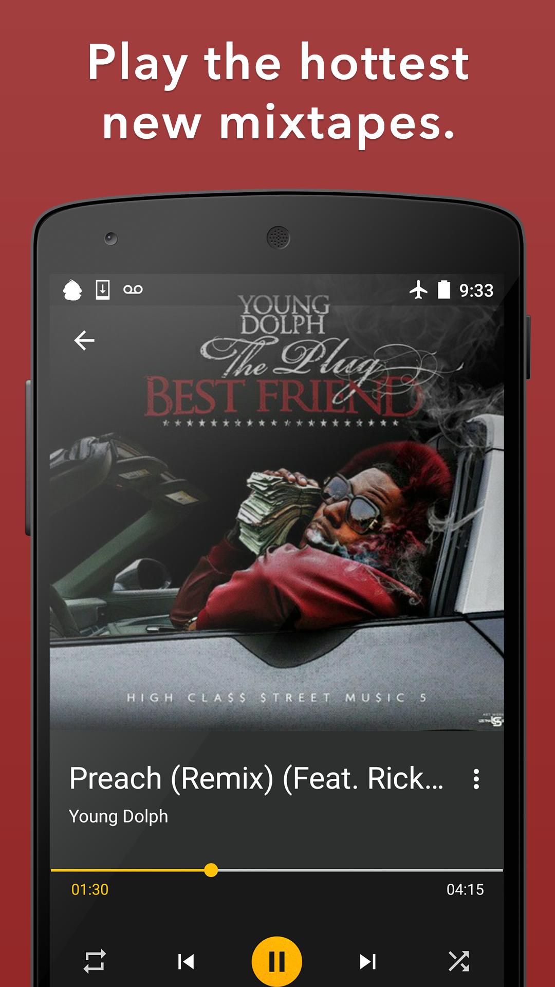 Android application Spinrilla - Hip-Hop Mixtapes & Music screenshort