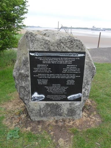 A plaque commemorating the men who were lost, saved or acted as rescuers on the night of the Severn and Wye Railway Bridge disaster, 25th October 1960. © Copyright Gill and licensed for reuse...