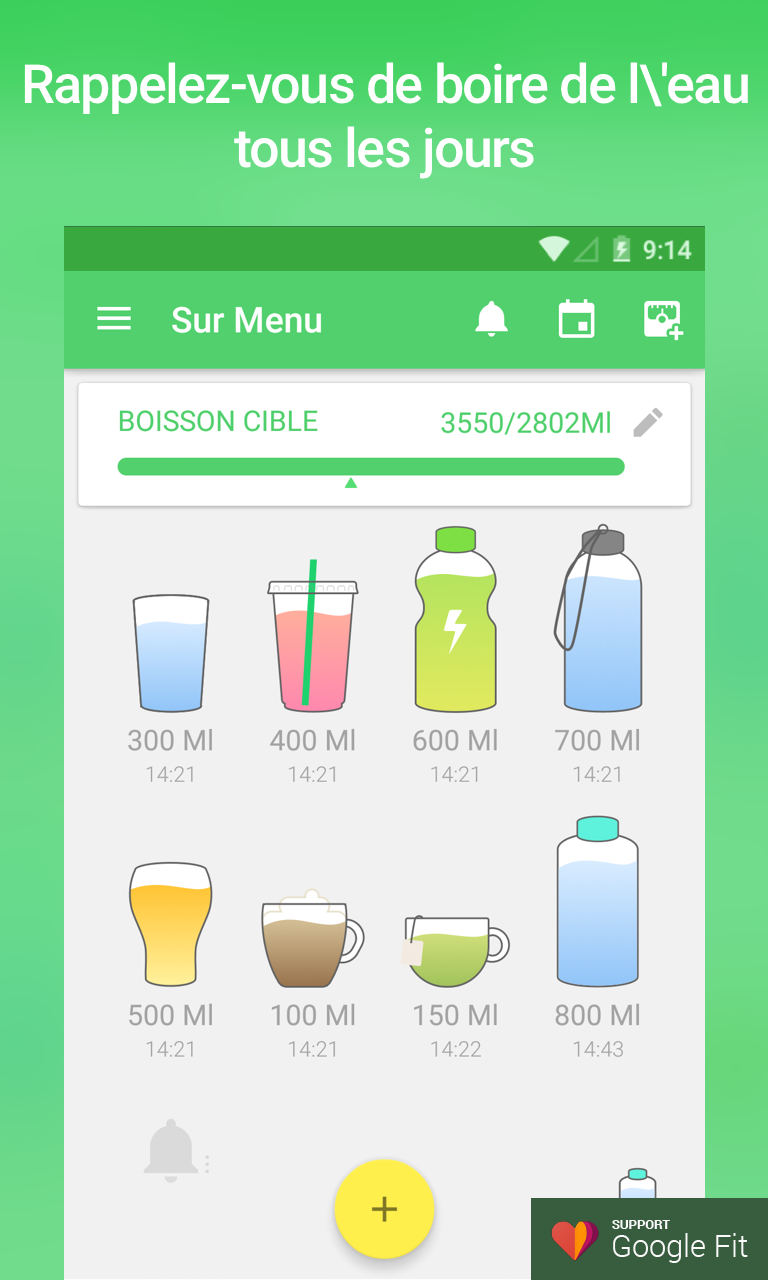 Android application Water Drink Reminder Pro screenshort