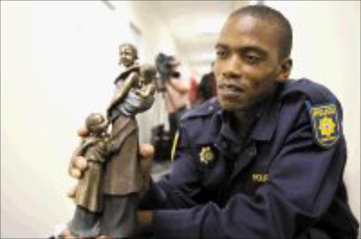 GOOD COP: Airport police constable Maepa arrested seven people for theft. Pic. Lucky Nxumalo. © Sowetan.