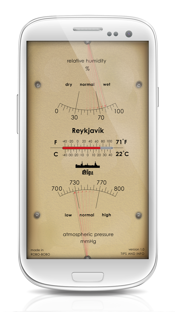 Android application Analog Weather Station screenshort