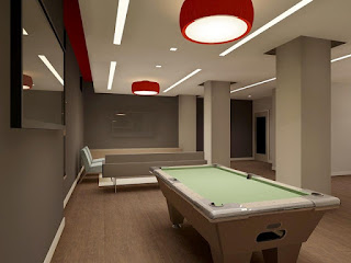 Embassy Tower Clubroom with Pool Table